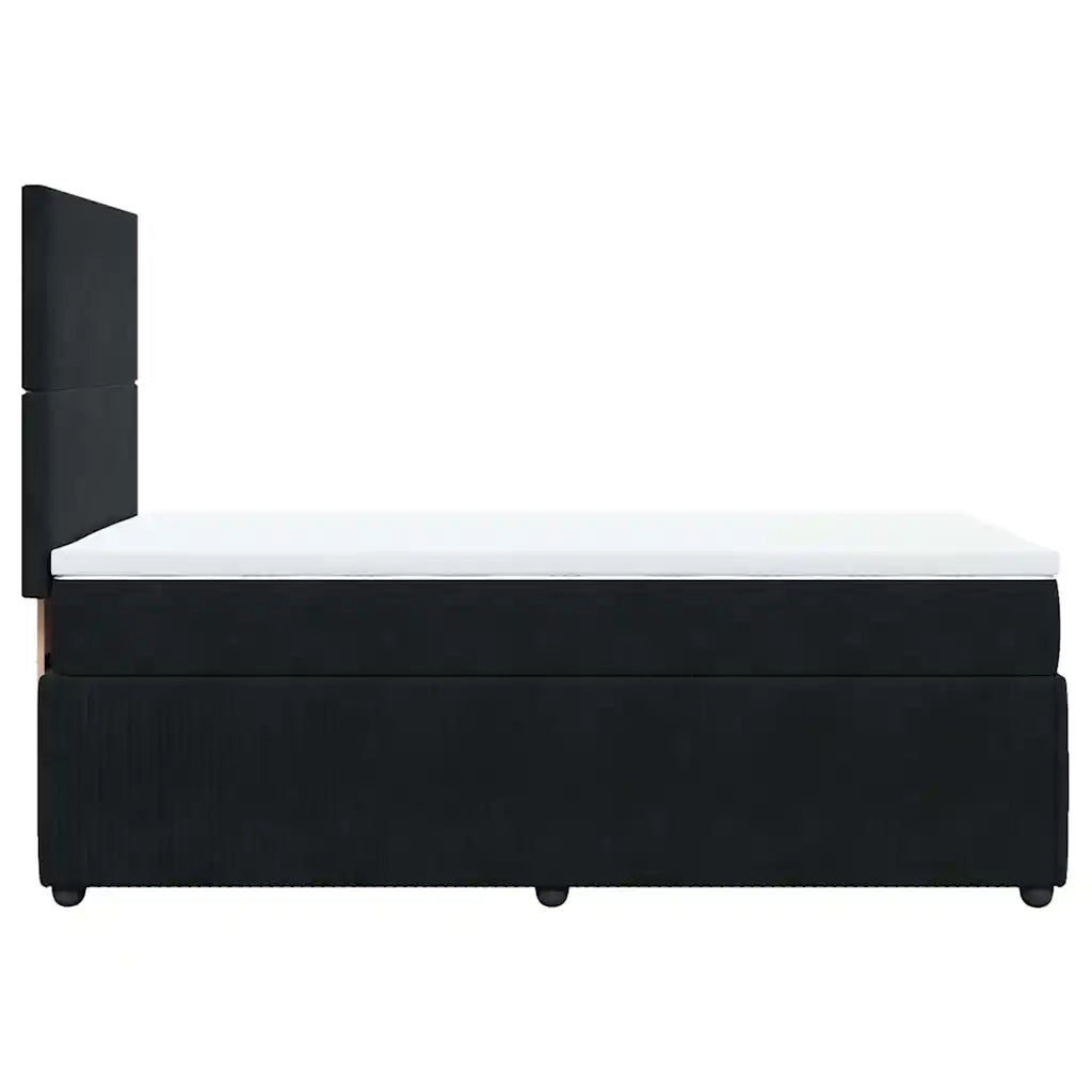 Giroletto a Molle con Materasso Nero 80x200 cm in Velluto