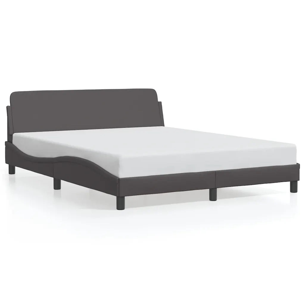 Giroletto con Testiera Grigio 160x200 cm in Similpellecod mxl 90265