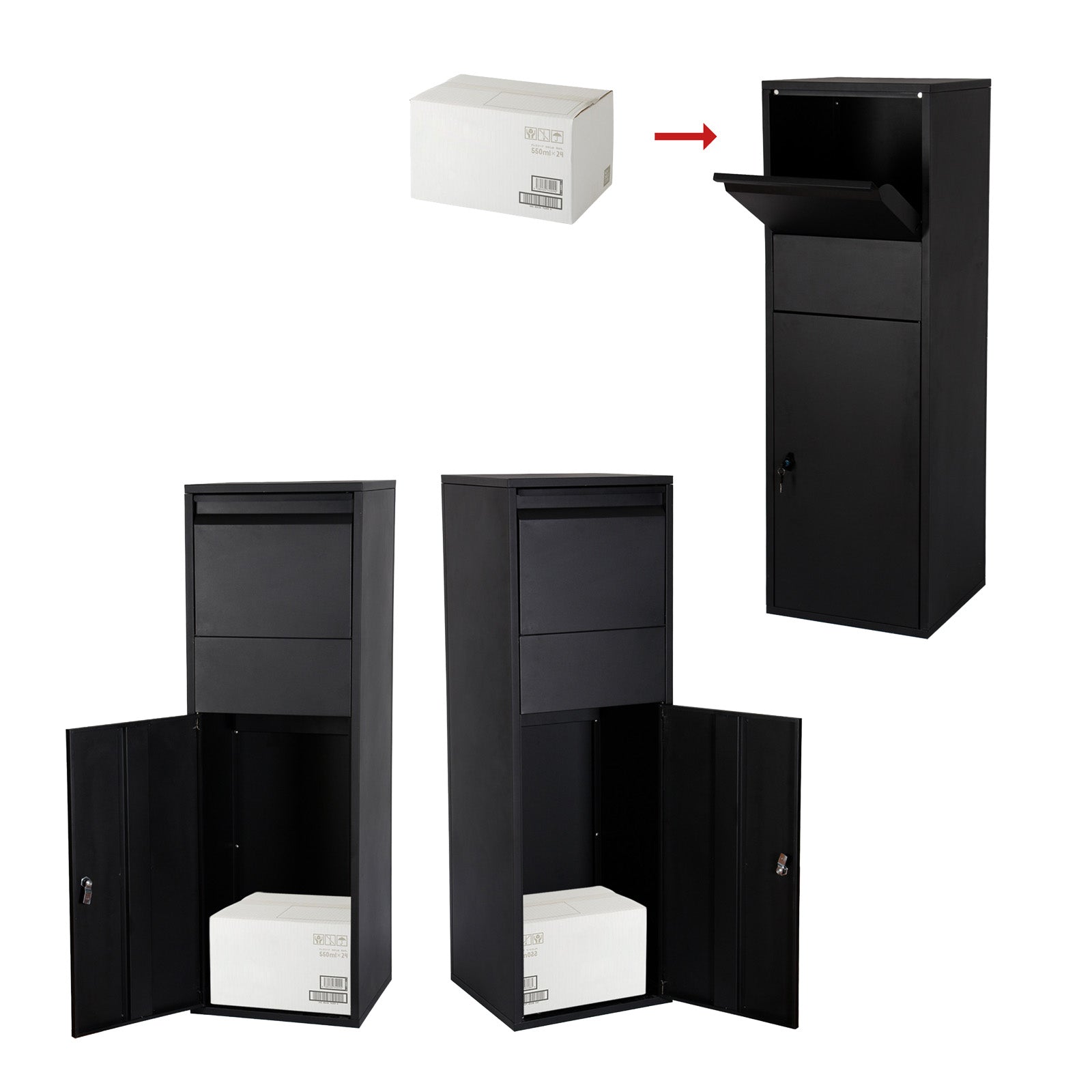 Cassetta postale portapacchi bianca per pacchi medi e piccoli Parcel box