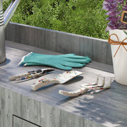 Set da giardinaggio 3 pezzi in alluminio multicolore con cesoie, paletta e rastrello manuale
