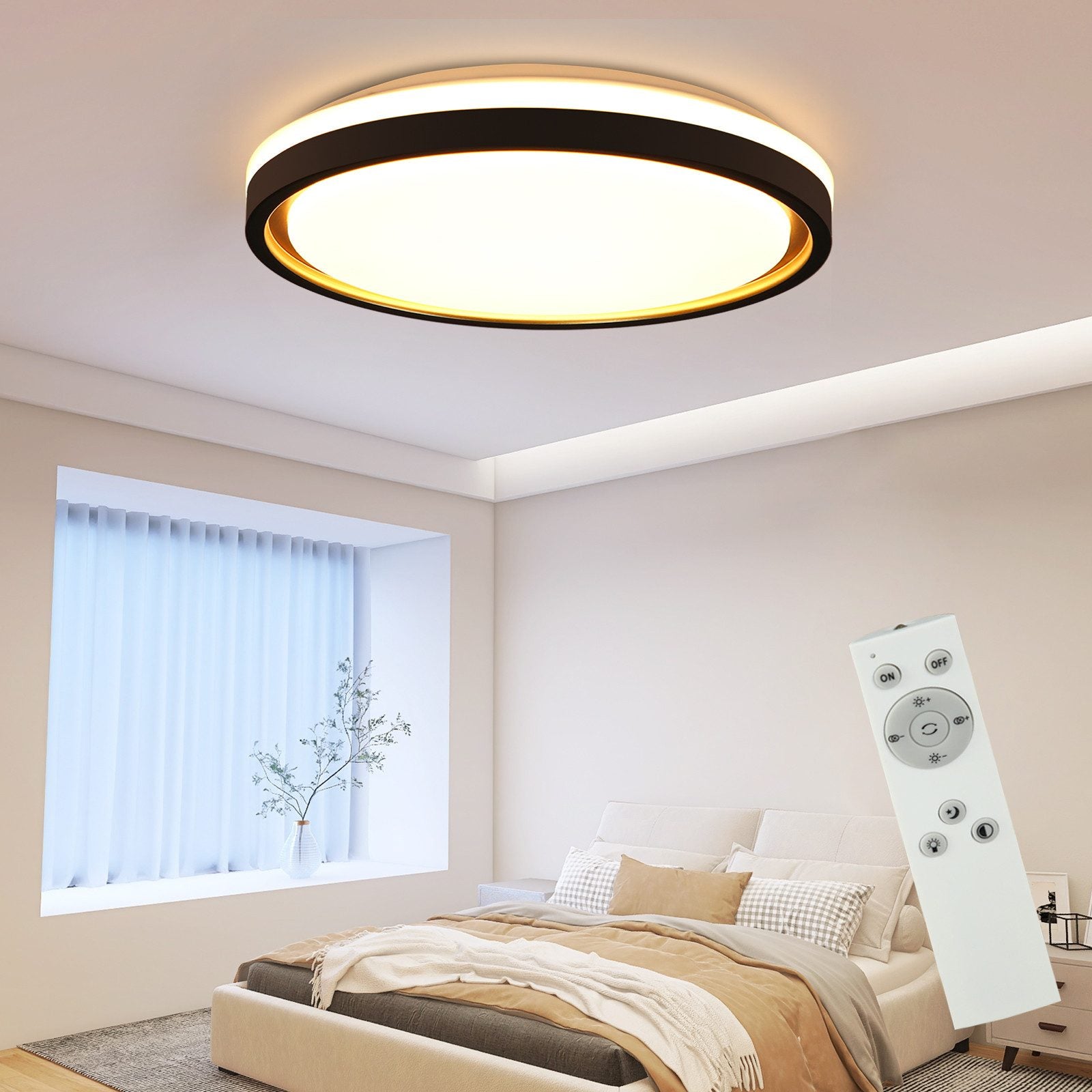 ZMH Lampada da soffitto plafoniera LED dimmerabile telecomando moderna 30 cm per soggiorno corridoio