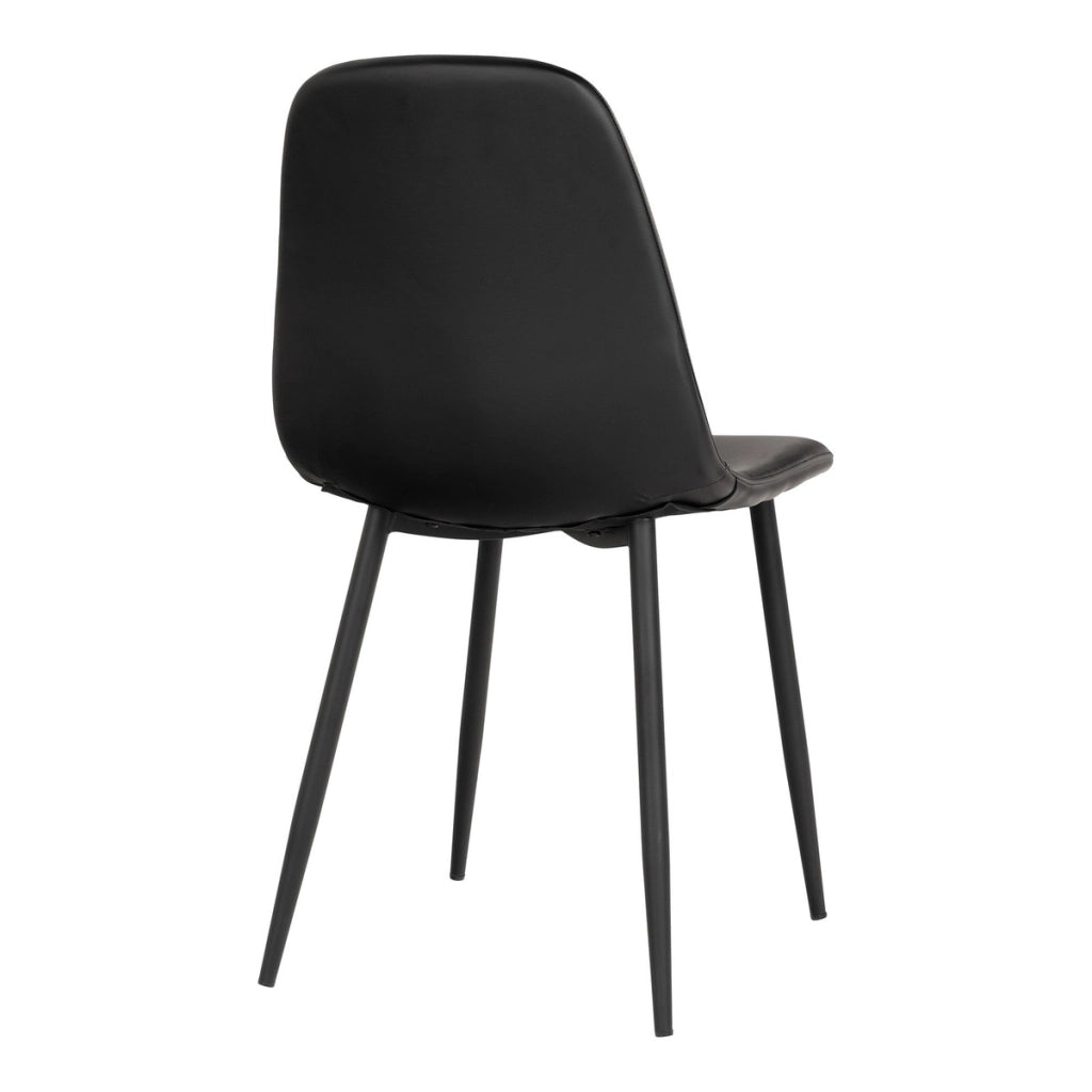 Set di 2 Sedie Stockholm, Nero, Similpelle, 54x44x88 cm