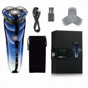 Trade Shop - Rasoio Elettrico Impermeabile Regolabarba Senza Fili Batteria Ricaricabile V-305 -