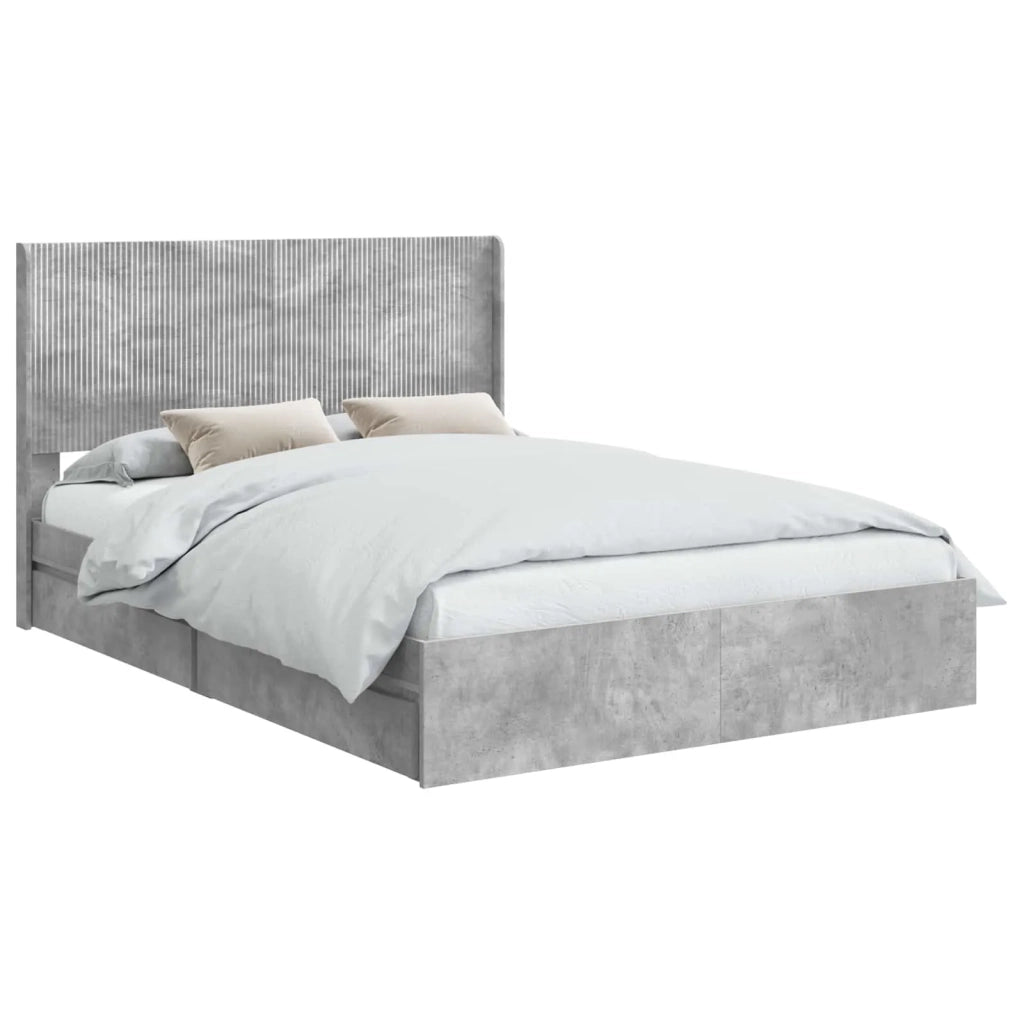 Struttura del letto con stoccaggio e testata Grigio Cemento 3414016