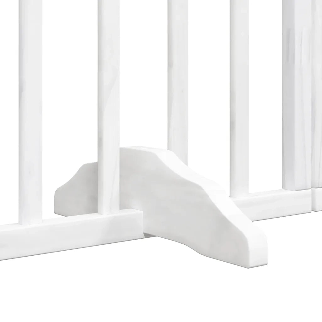 Cancello Cani Porta Pieghevole Bianco 15 Pannelli 750 cm Pioppo 3155537
