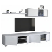 Mobile Soggiorno Amir, Parete Attrezzata 4 Ripiani, 200x41x43h cm Bianco