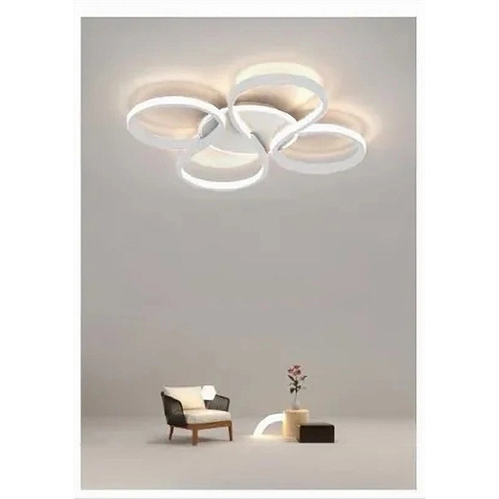 Trade Shop - Plafoniera Led 48 W Ondulato Bianco Lampadario Onde Moderno Luce Naturale 70913 -