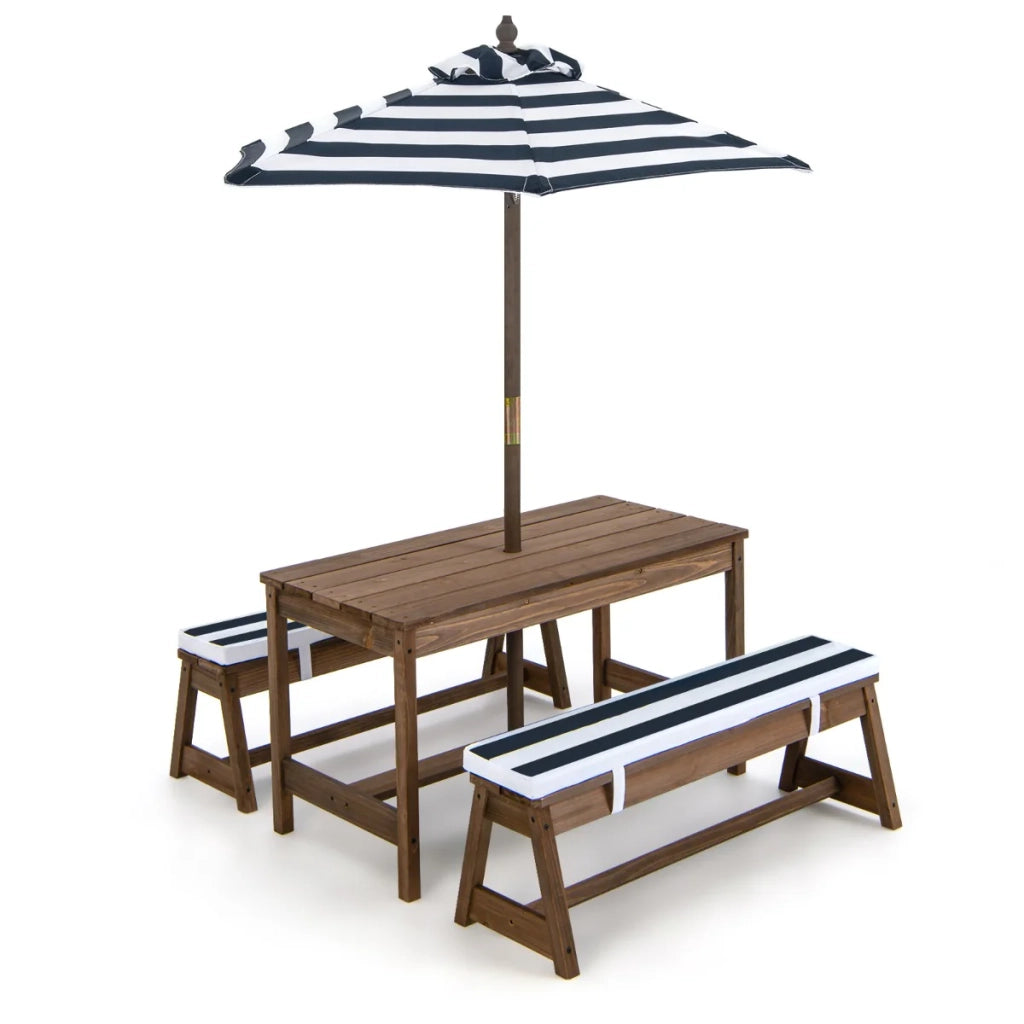 Tavolo da giardino per bambini e 2 panche 89 x 44 x 50 cm seduta ergonomica e confortevole atmosfera accogliente legno di abete blu 20_0019647