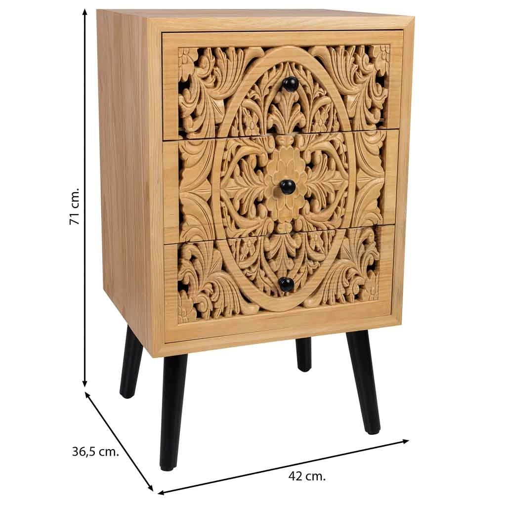 Tavolino in legno marrone 42x36.5x71