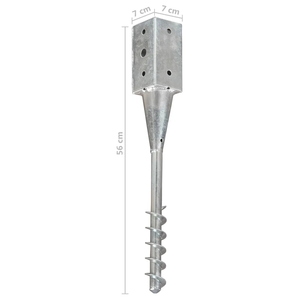 Picchetti di Terra 2 pz Argento 7x7x56 cm in Acciaio Zincato CFW3124933