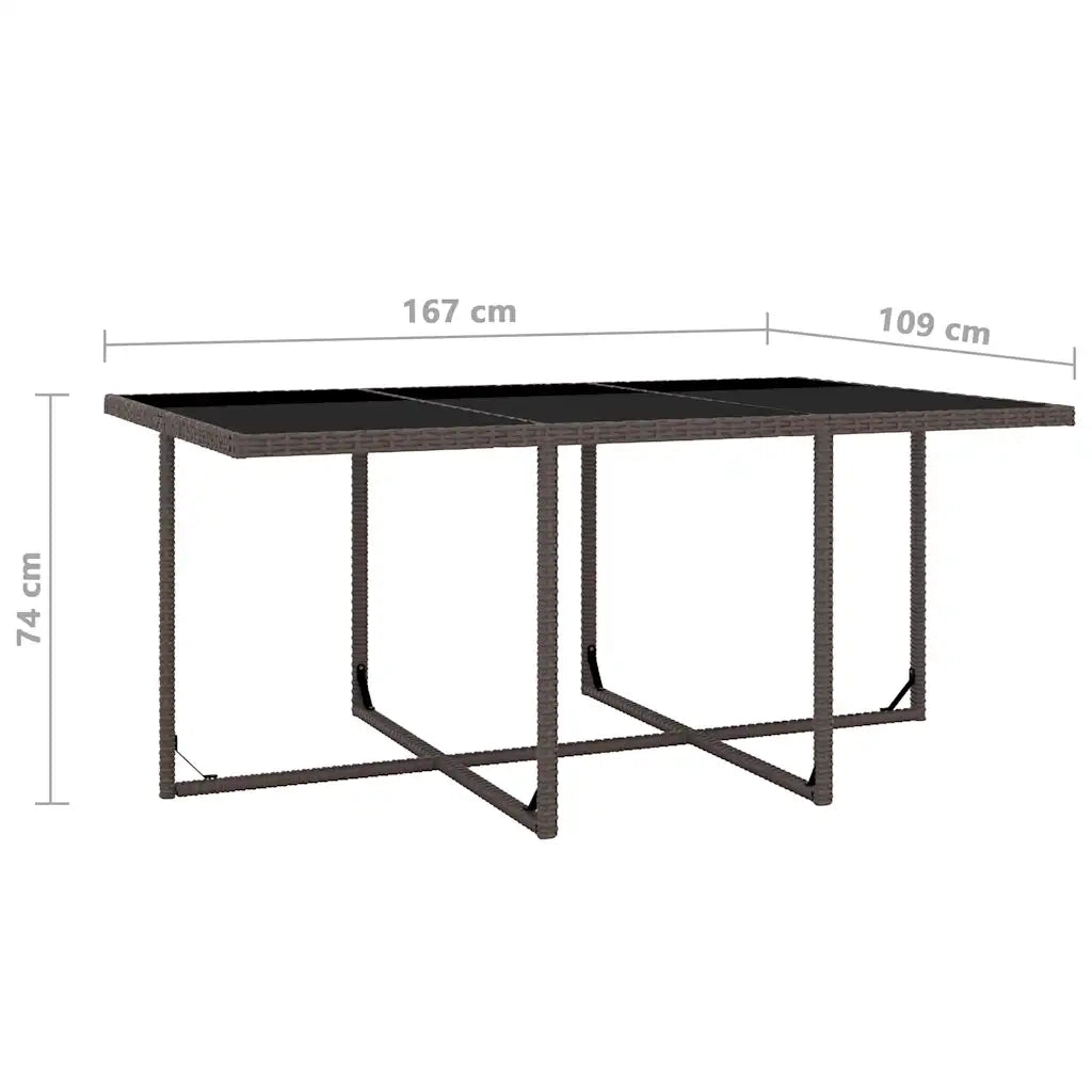 Set da Pranzo da Giardino 11 pz con Cuscini Polyrattan Marrone 42548