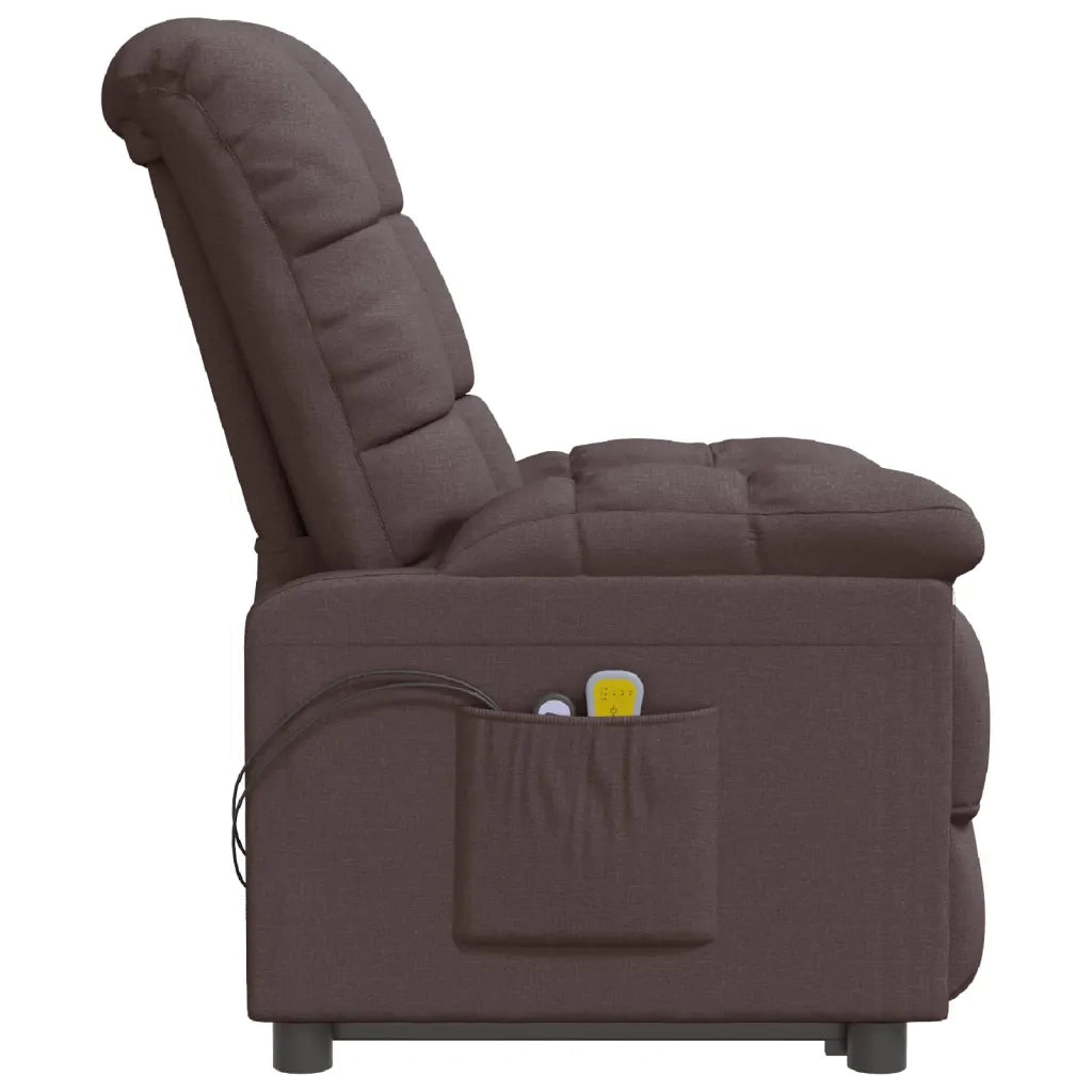 Poltrona Elettrica Massaggiante Marrone Scuro in Tessuto cod mxl 31861