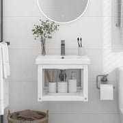 Struttura per Lavabo a Parete-Supporti per Mensole a Muro Bianca 40x38x31 cm in Ferro