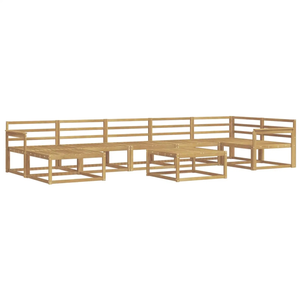 Set di divani da esterno 8 pcs Bianco Legno di Acacia Massello