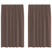 Tende in Voile con Linguetta 2 pz Marrone