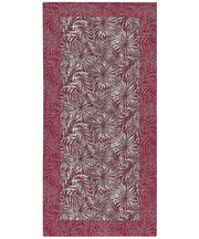 Tappeto passatoia moderno MALESIA VIOLA disegno giungla tropicale natura foglie felci, arredo cucina corridoio multiuso lavabile antiscivolo cm.55x115