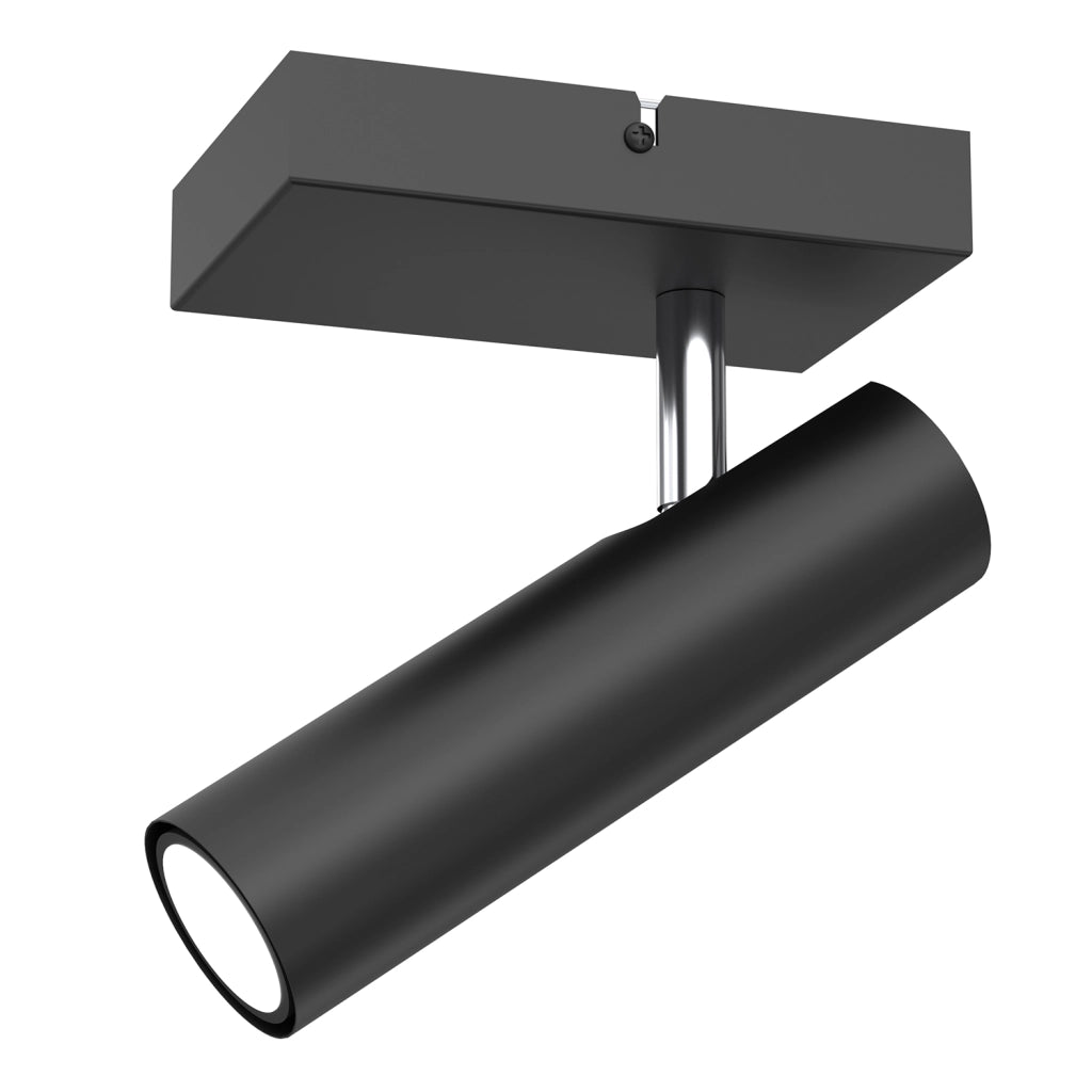 Lampada parete/soffitto orientabile nera GU10 8W Axion Luminex