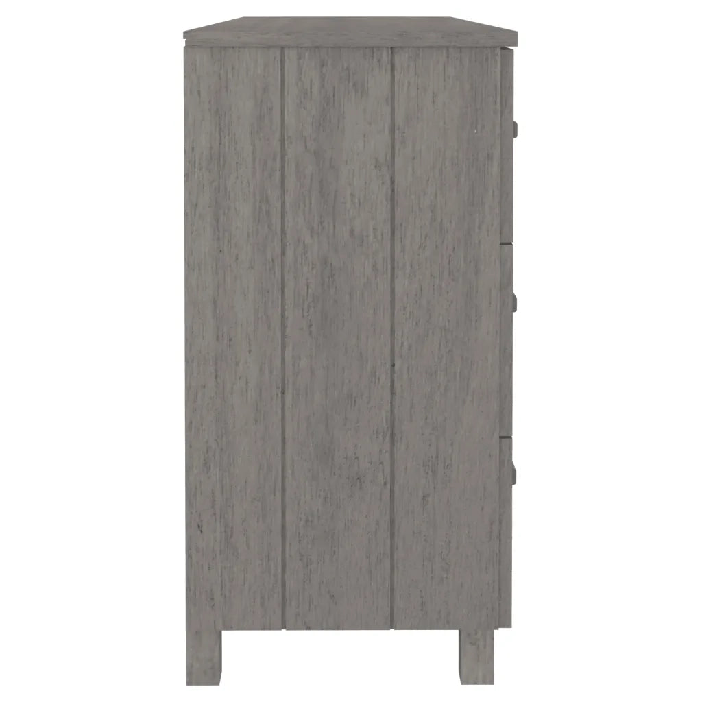 Credenza HAMAR Grigio Chiaro 113x40x80cm Legno Massello di Pino 340451