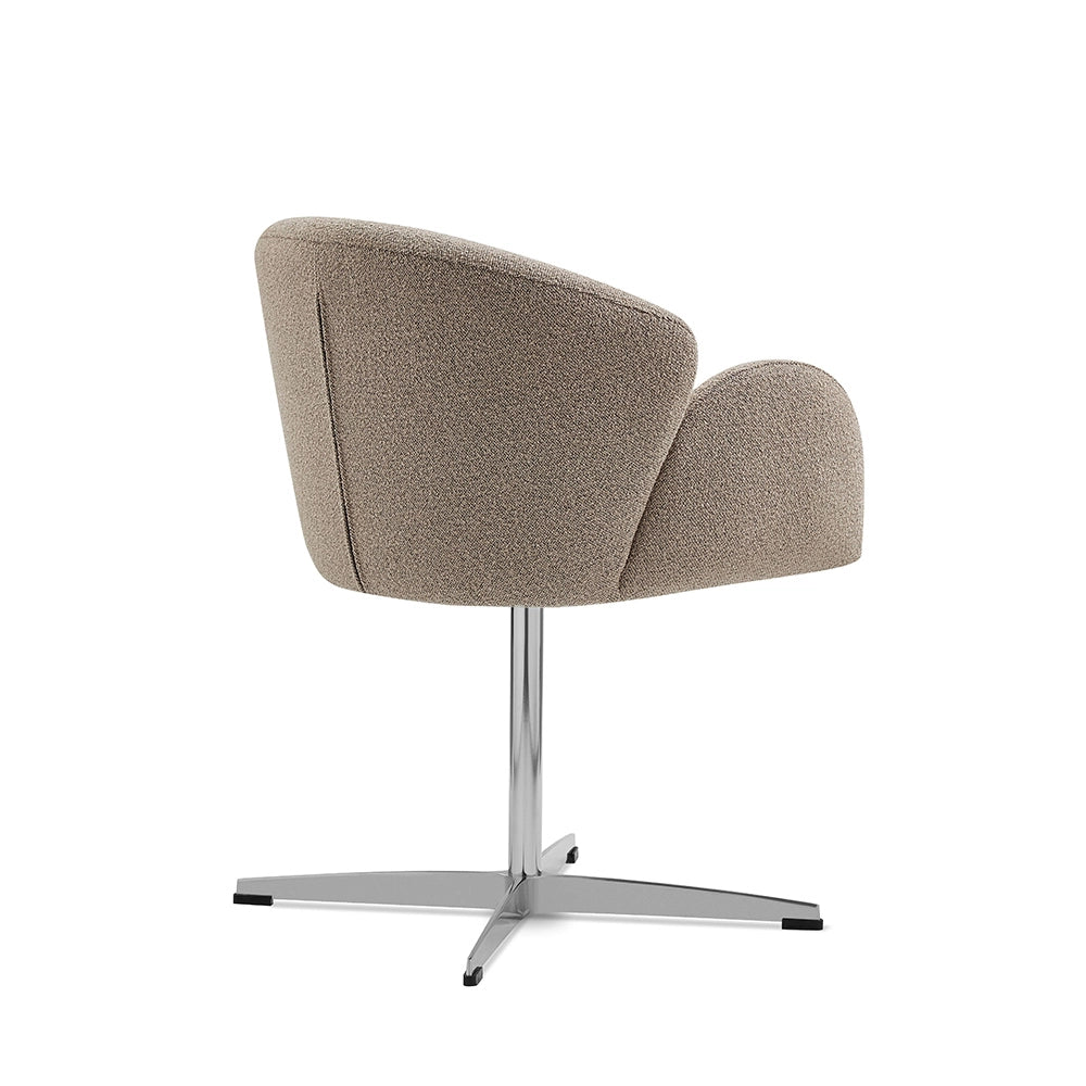 Sedia da pranzo girevole Moby Premium - Xylo - Struttura in acciaio inossidabile, altezza 48 cm, tessuto moka