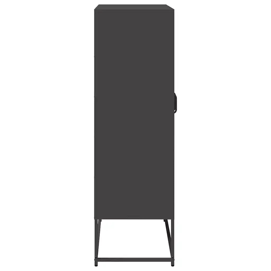 Credenza | Madia | Buffet da pranzo | Armadio da pranzo Nera 68x39x123 cm in Acciaio
