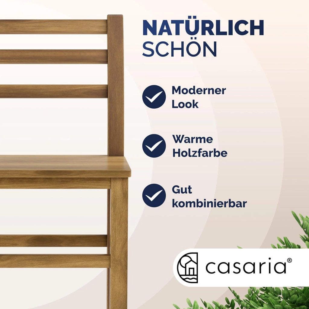 ® Set 4 Sgabelli Rustici in Legno con Schienale per Esterno 75cm con Poggiapiedi Sgabello Bar Giardino Cucina