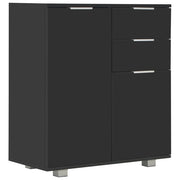 Buffet credenza cassettiera armadio mobile contenitore organizer per cucina soggiorno finitura lucida 71 x 35 x 80 cm legno ingegnerizzato nero 02_0036167