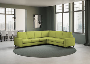 Divano Angolare 6 Posti 286x246x85 cm Sakar in Tessuto Verde