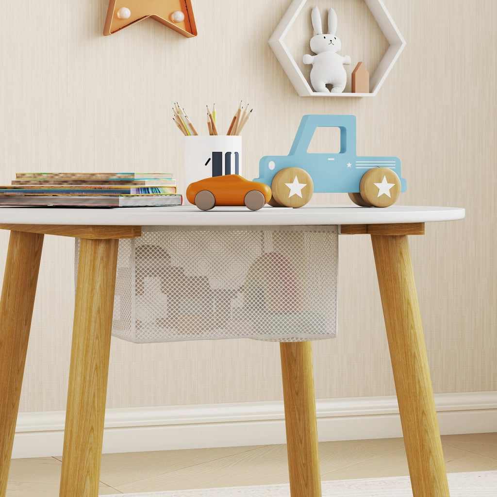 Set Tavolo Rotondo con 2 Sedie per Bambini ¨C Xylo ¨C Schienale a Forma di Orso, Attivit¨¤ e Pasti, 3-6 Anni