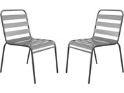 Set di 2 sedie da giardino impilabili in metallo "Bilbao" - Tortora