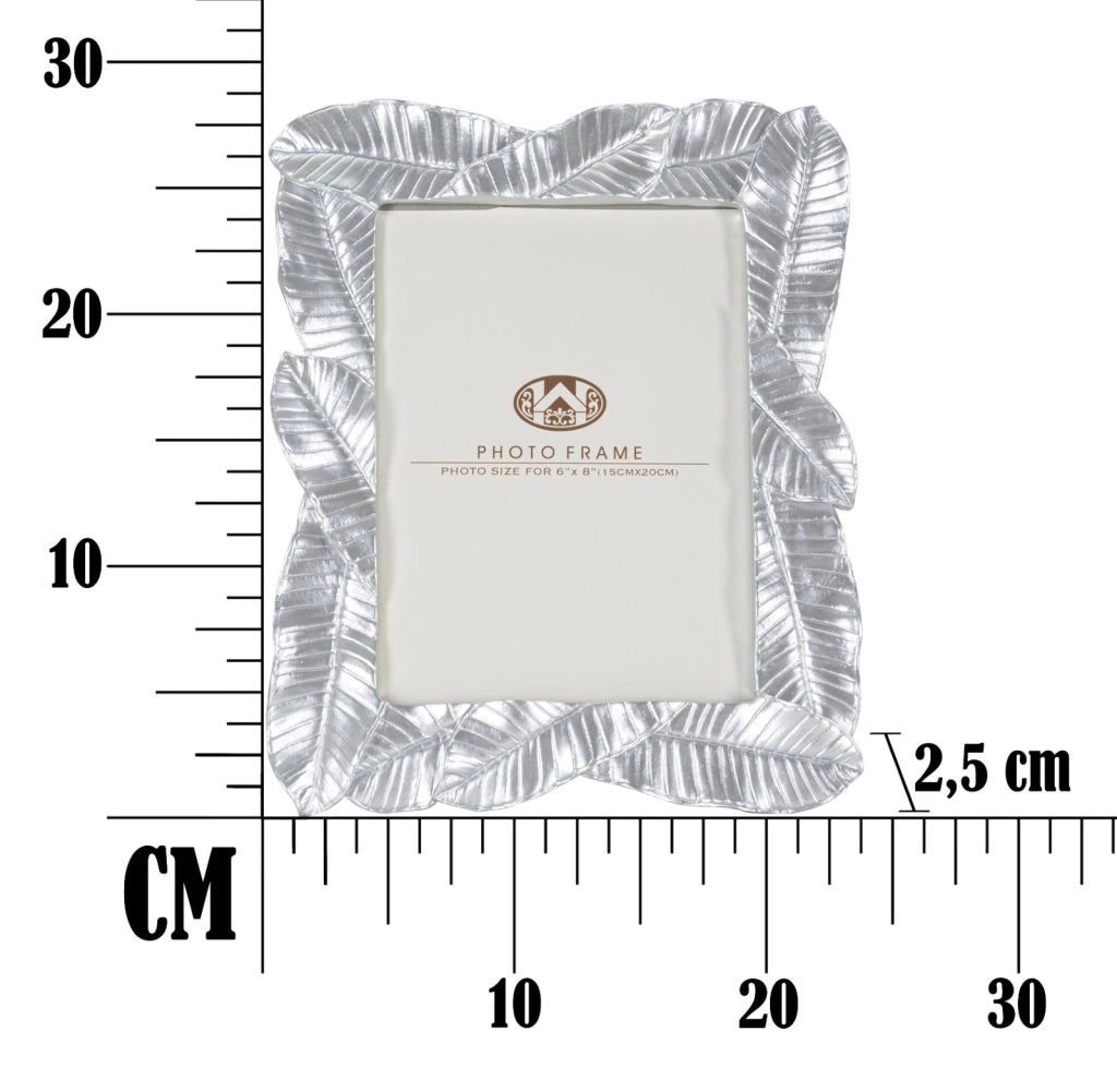 Cornice Lefy Silver 23x2,5x27,5 cm in Poliresina e Vetro