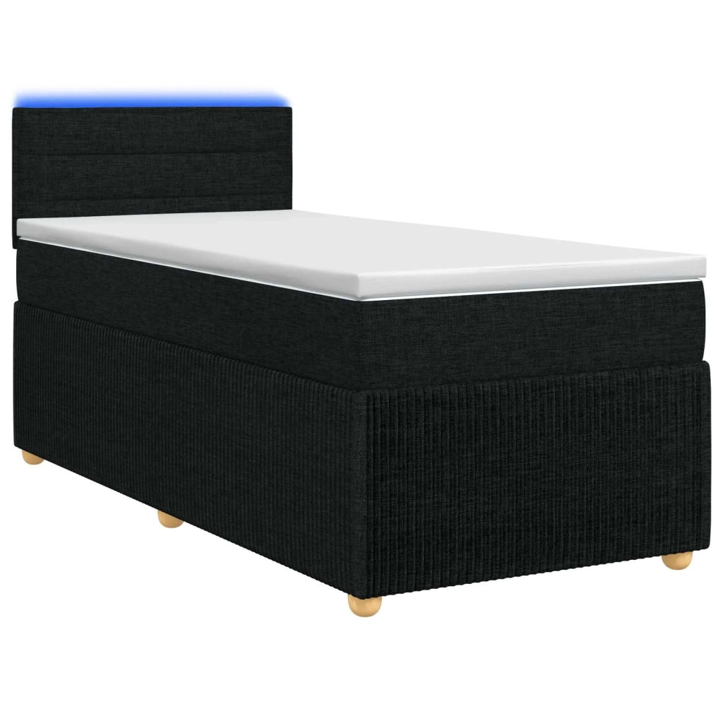 Letto box spring con materasso Nero 90 x 200 cm Tessuto 3452836