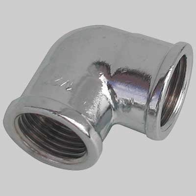 GOMITO FEMMINA/FEMMINA OTTONE CROMATO  1 x 1     MADE IN ITALY