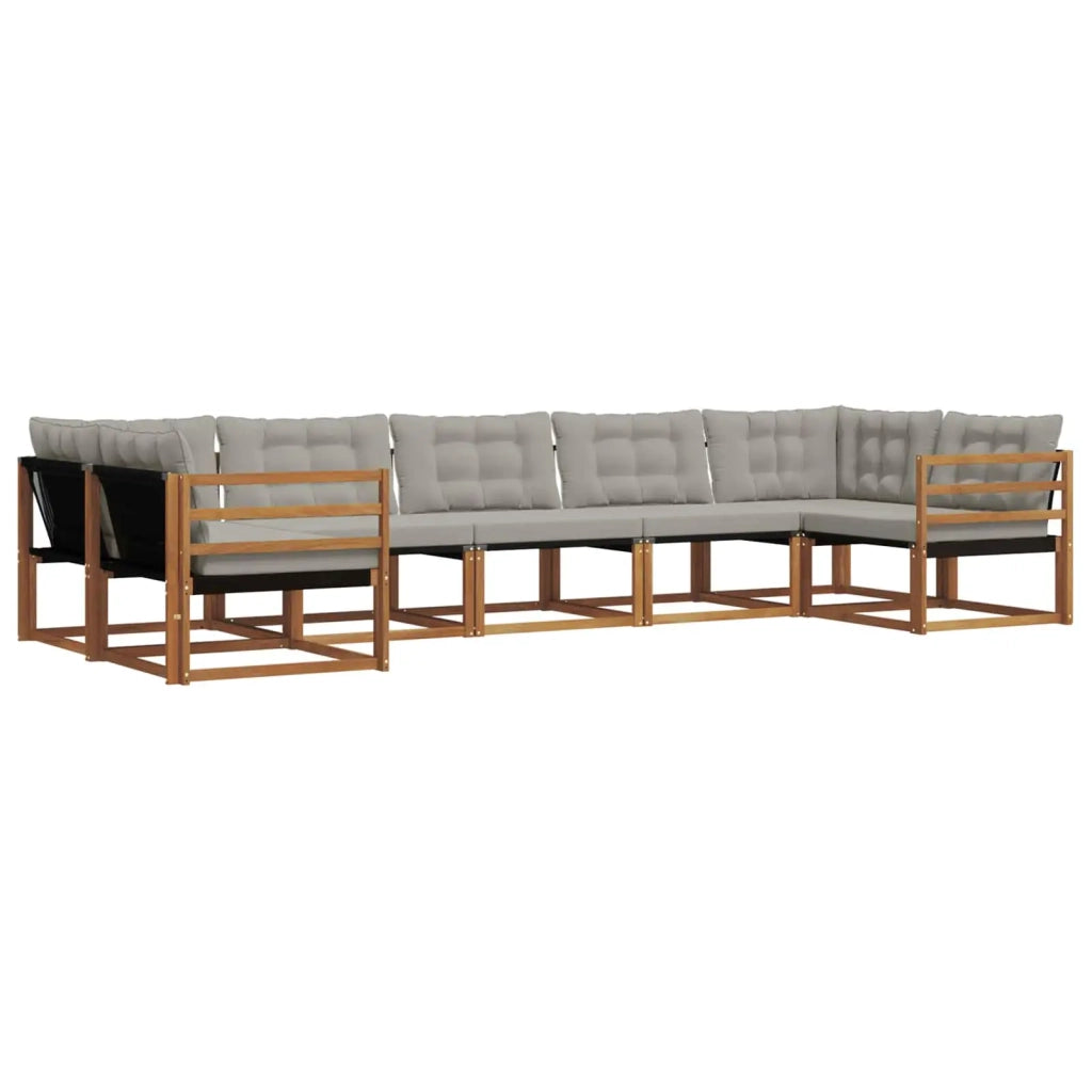 Set di divani da esterno 7 pcs Grigio Naturale e Chiaro 3369806