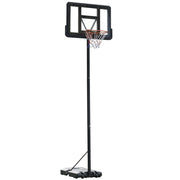 EasyComfort Canestro Basket Altezza Regolabile 160-305cm, Base con Ruote e Struttura in Acciaio, Tabellone in PVC Trasparente