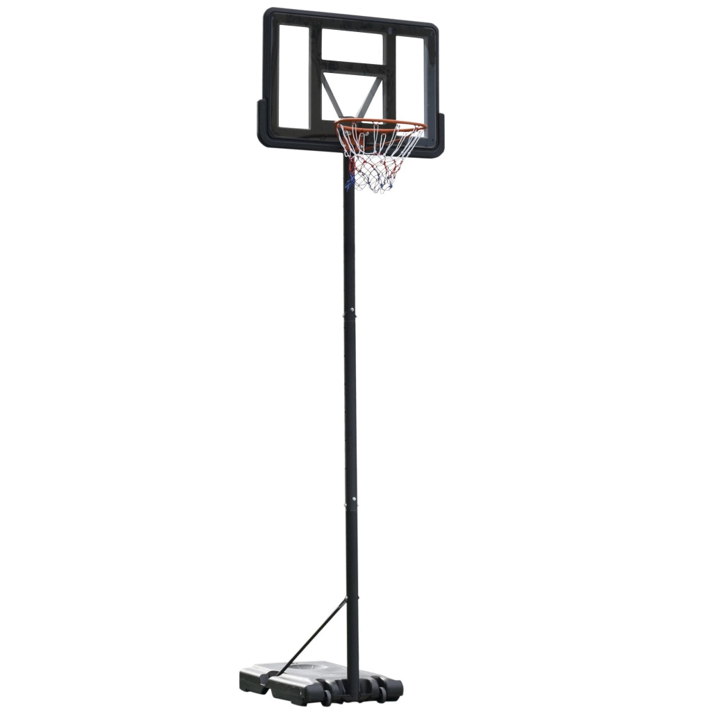 EasyComfort Canestro Basket Altezza Regolabile 160-305cm, Base con Ruote e Struttura in Acciaio, Tabellone in PVC Trasparente