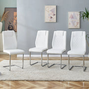 Sedie da Pranzo Scandinave ¨C MINIMAL ¨C Bianche, Gambe in Metallo, Set 4 Pezzi