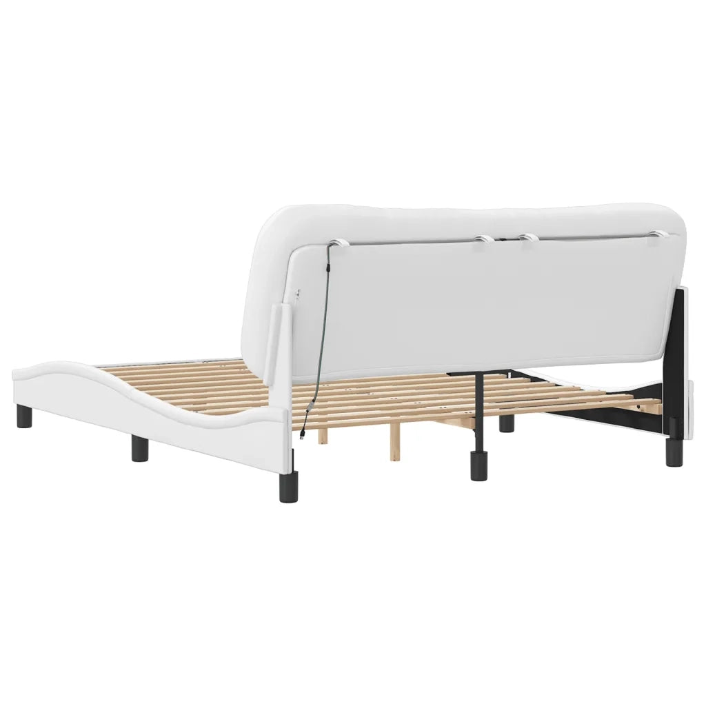 Giroletto con LED senza Materasso-Struttura Letto Hvar Bianco 160x200 cm
