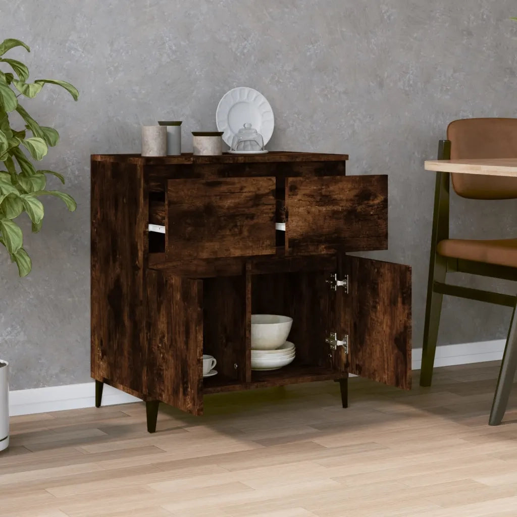 Credenza-Buffet-Armadio da cucina Rovere Fumo 60x35x70 cm in Legno Multistrato 402582