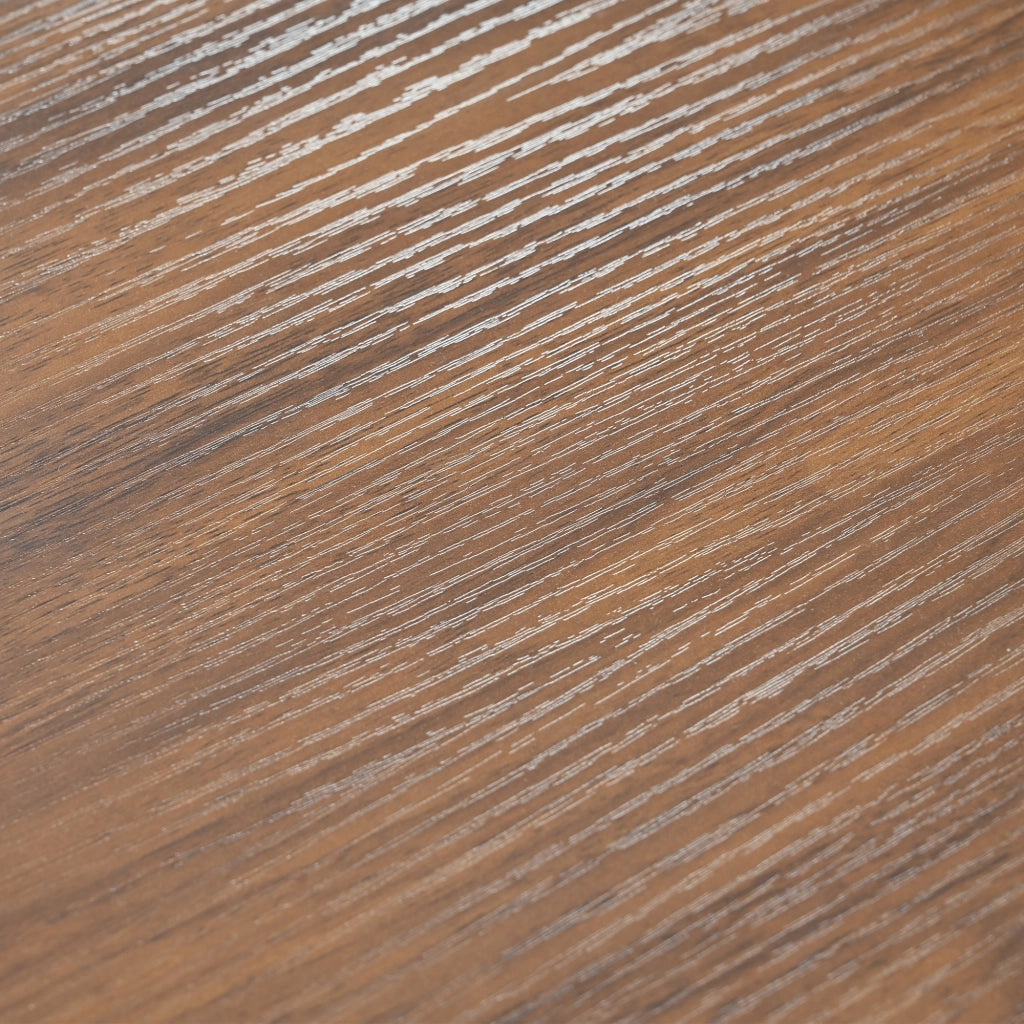 Tavolo da pranzo rettangolare con gambe in metallo per sala da pranzo e cucina in MDF 117 x 68 x 75 cm Nero e Noce