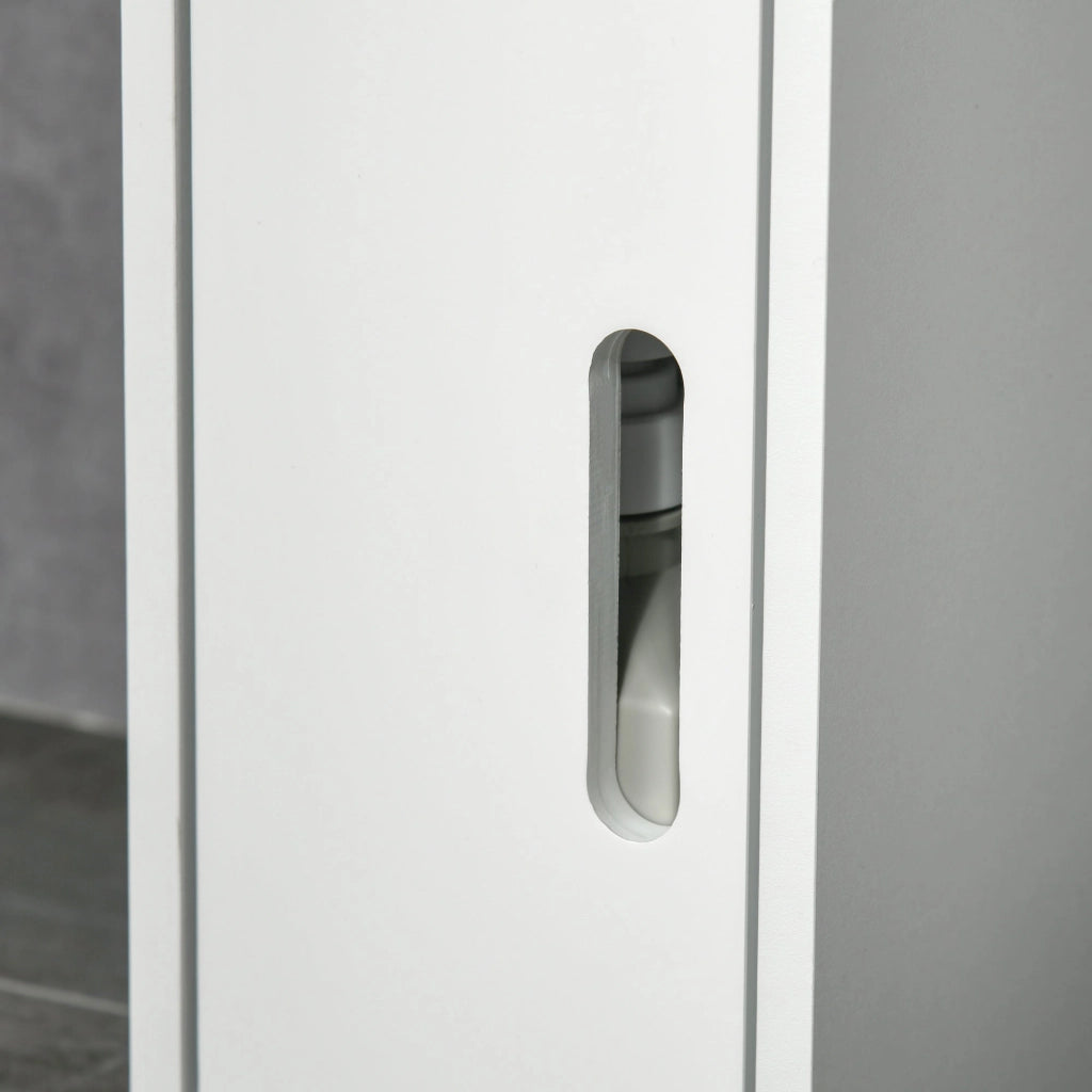 Mobile a Colonna con Mensole e Armadietti 15x17x120 cm in MDF e Legno Truciolare Bianco