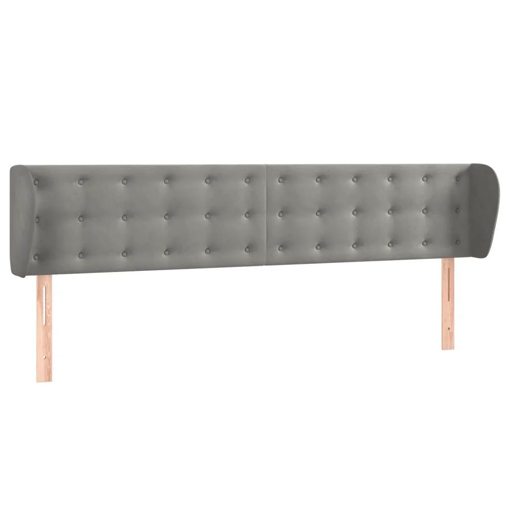 Testiera ad Orecchio Grigio Chiaro 203x23x78/88 cm in Velluto cod mxl 51074