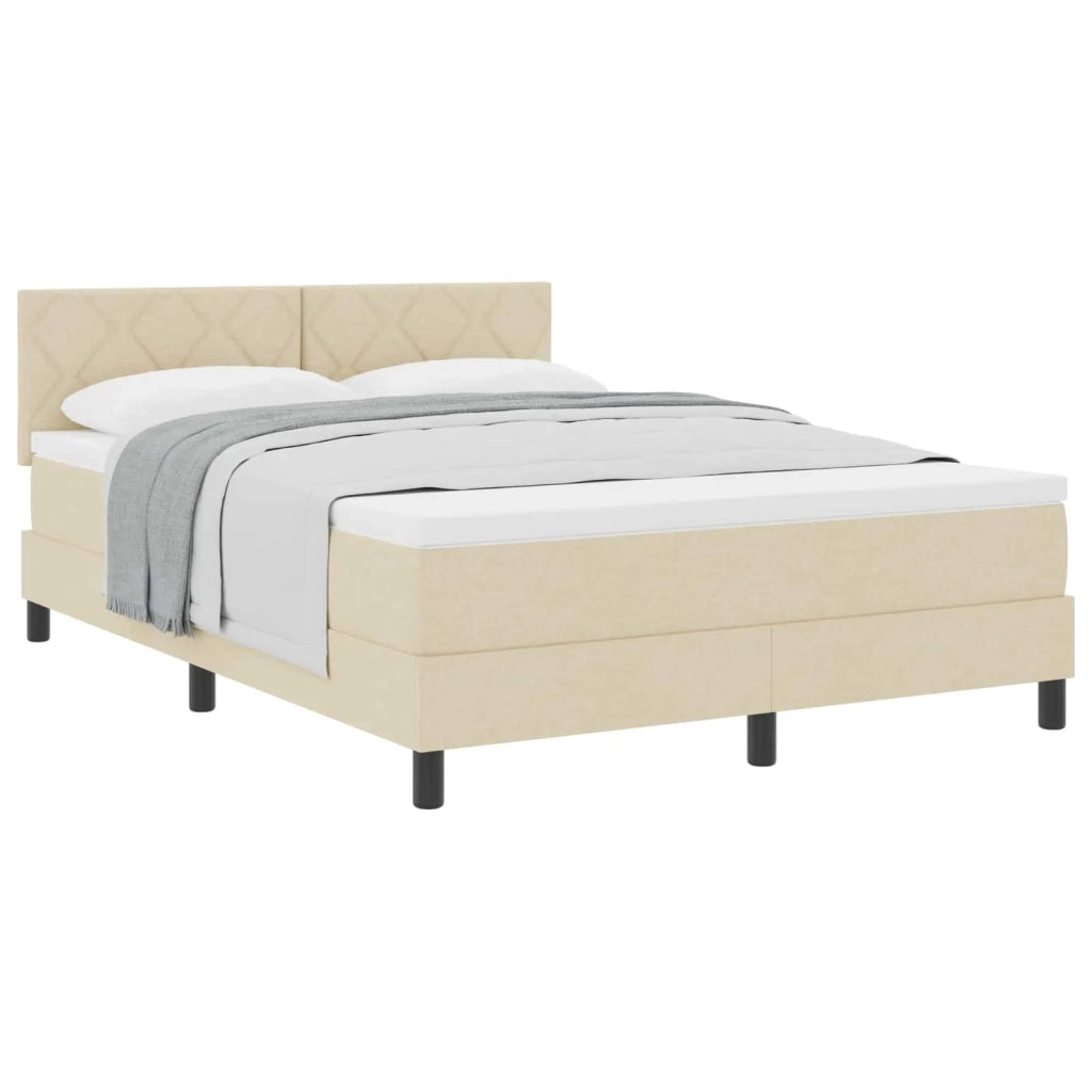 Letto a molle con cuscino Crema 160 x 200 cm Tessuto 3338781