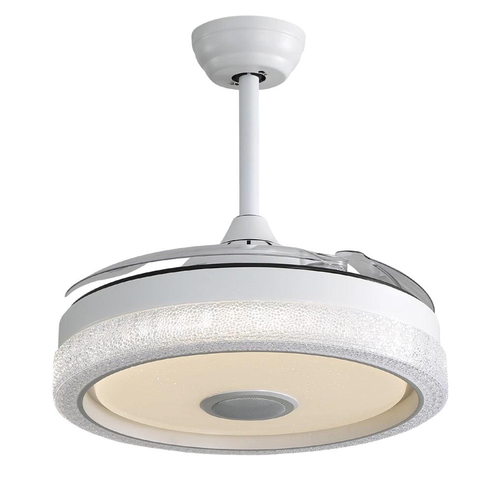 Ventilatore da soffitto con luce led 107 cm 3 colori temperatura rgb 32w 3 pale abs motore dc 220v
