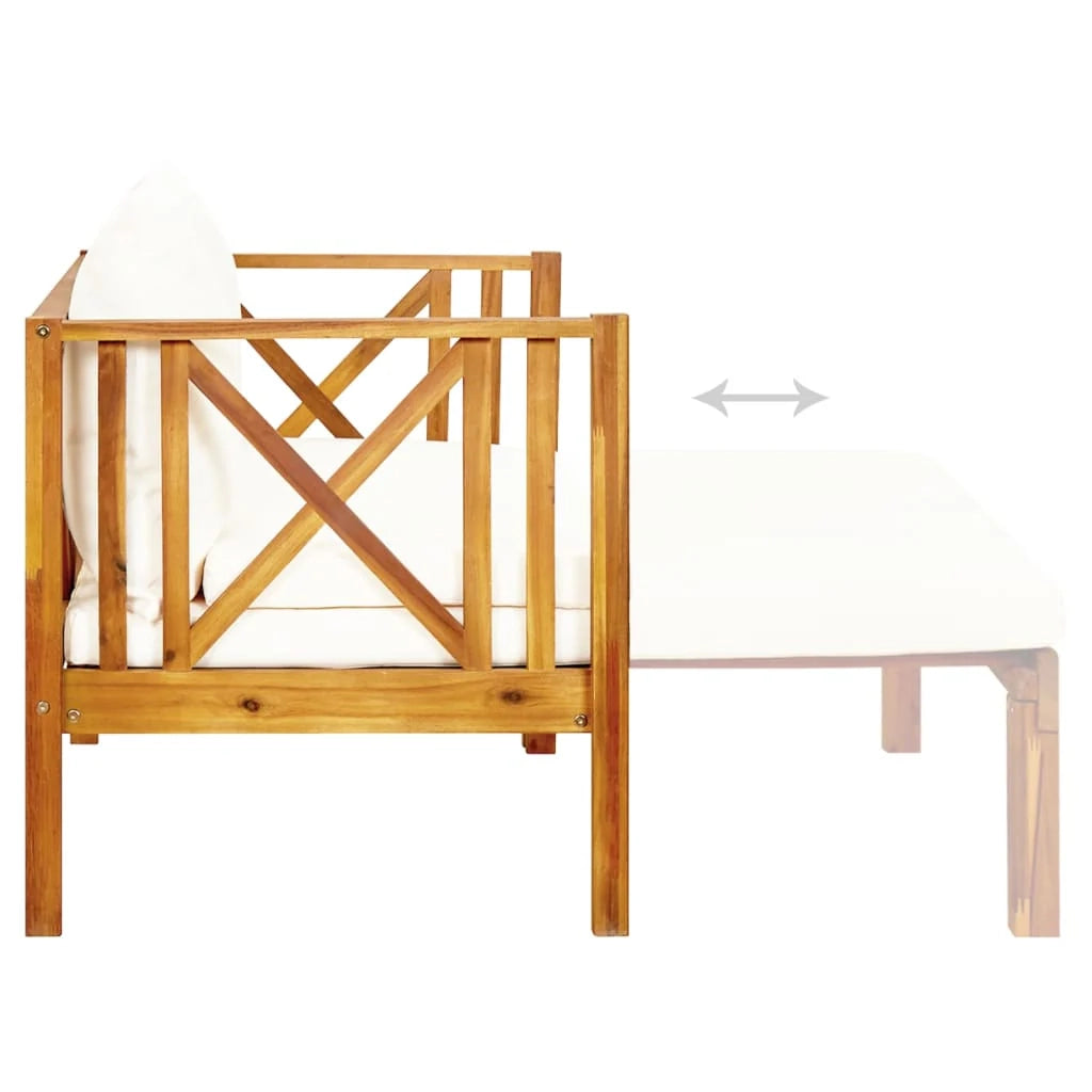 Panca da giardino mobili da giardino per esterni terrazza 2 posti e cuscini 122 x 66 x 68,5 cm legno massello di acacia 02_0011292