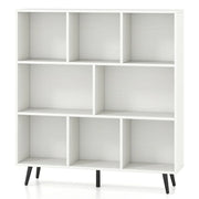 Scaffale portaoggetti a 8 cubi 100 x 24 x 107 cm con moderne funzioni di sicurezza anticaduta in legno MDF bianco 20_0014793