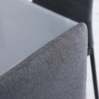 Set 4 Sedie Imbottite per Soggiorno o Sala da Pranzo, Sedie da Cucina Moderne, in Metallo e Tessuto Grigio