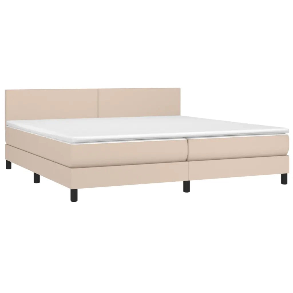 Giroletto a Molle con Materasso Cappuccino 200x200cm Similpelle 3141028
