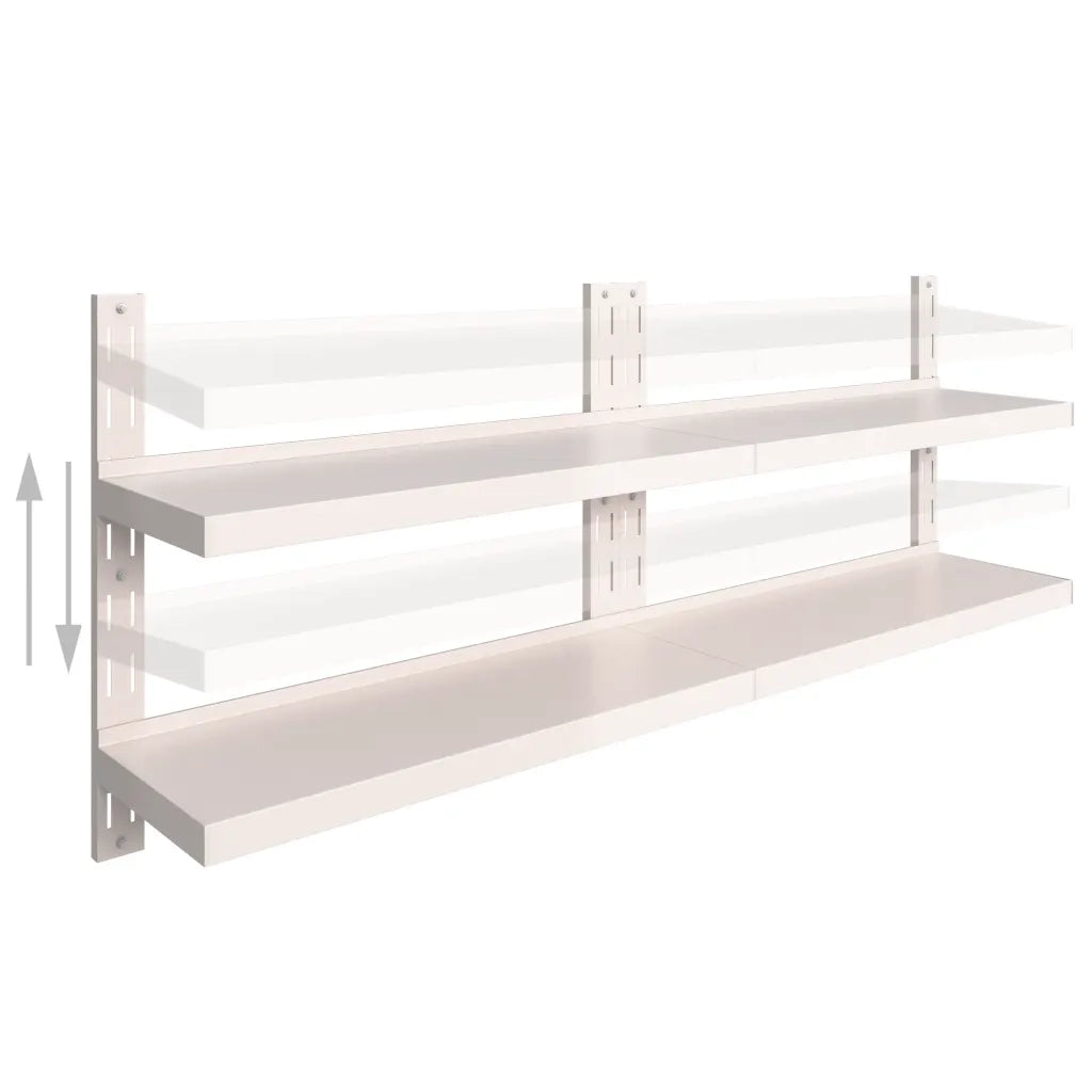 2 pz Mensole | Ripiano | Scaffale Galleggianti a 2 Livelli in Acciaio Inox 200x30 cm