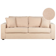 Divano in Velluto beige a 3 Posti con Cuscini decorativi con braccioli colore beige per divano a 3 posti stile moderno salotto