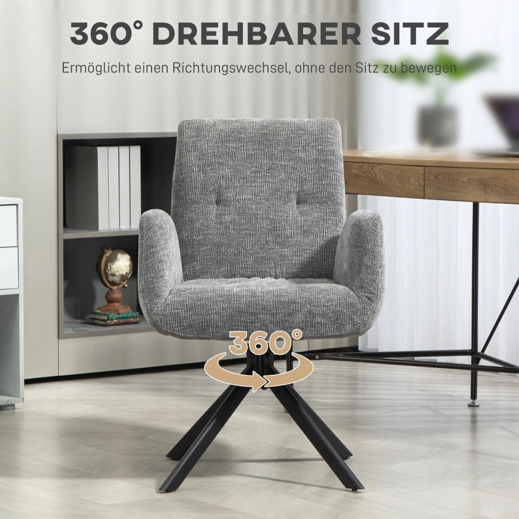 Poltrona girevole moderna imbottita ¨C zephmum ¨C grigio scuro 120 kg